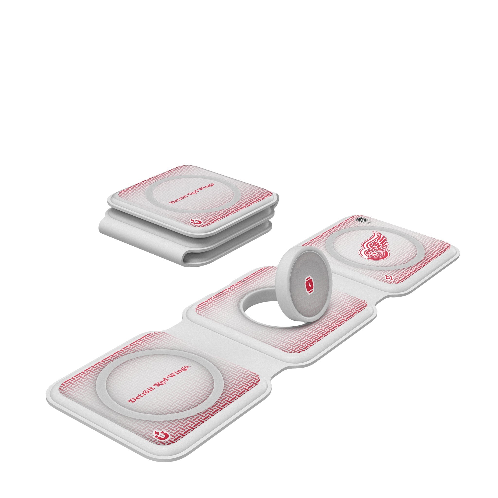Detroit Red Wings 3-in-1 Foldable Wireless Charging Station for iPhone, Android & AirPods - Fast Charger for Home, Office & Travel