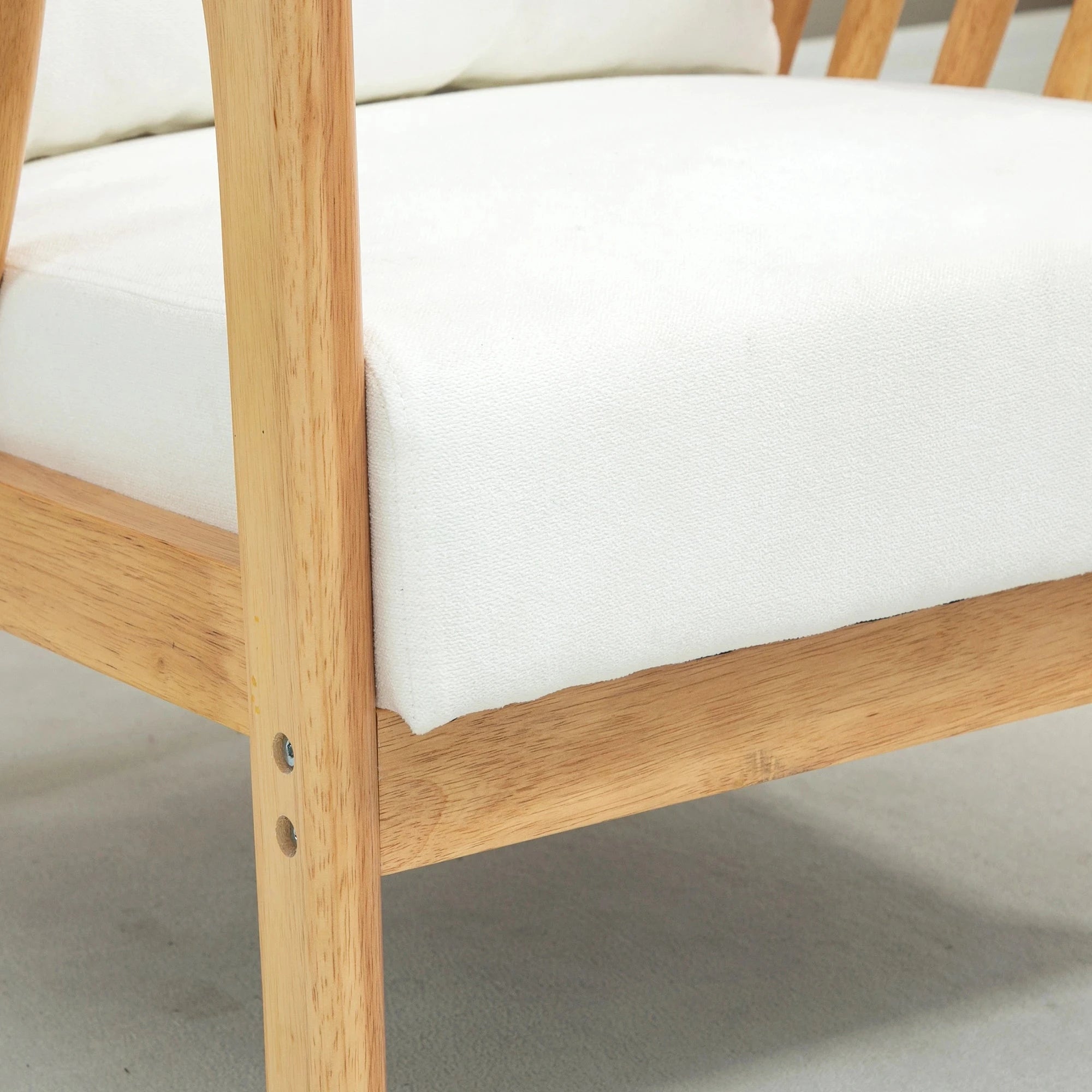 Premium Upholstered Lounge Chair with Sturdy Rubber Wood Frame - Includes Throw Pillows & Comfortable Cushion - 2 Color Options - Perfect for Living Room, Bedroom or Office Relaxation