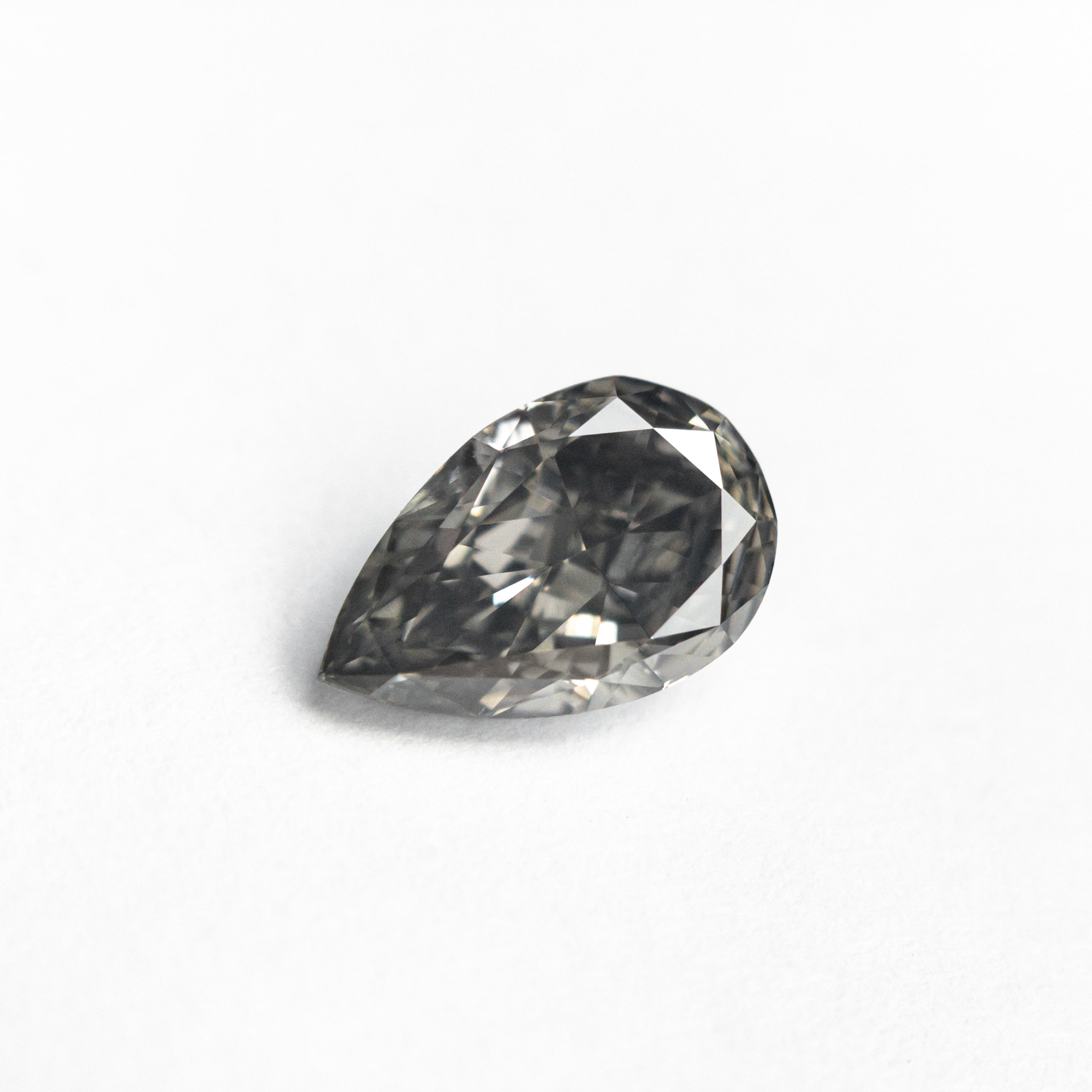 1.02ct GIA Certified Fancy Grey Pear Shape Diamond (8.24x5.25x3.31mm) - SI2 Clarity Brilliant Cut for Engagement Rings & Fine Jewelry