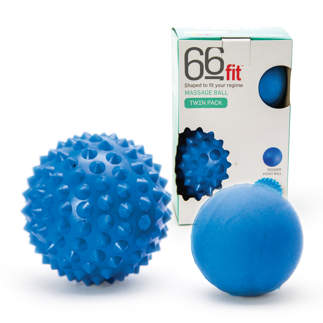 66Fit Massage Balls Twin Pack - 2 Pack Muscle Therapy Balls for Deep Tissue Massage, Myofascial Release & Pain Relief - Perfect for Athletes, Yoga, Physical Therapy & Recovery