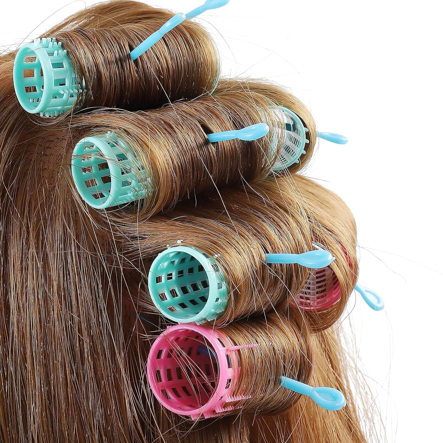 GLAMEZONE Hair Roller & Curler Set - Multicolor Heatless Hair Styling Tools for Beach Waves, Curls & Volume - Perfect for Home, Salon & Travel Use