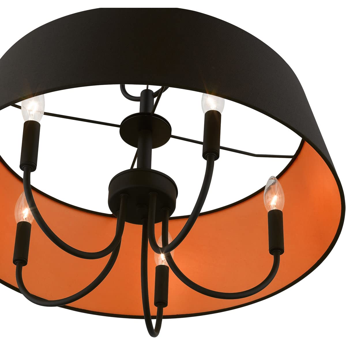 Livex Lighting 51355-04 Palma Black Pendant Chandelier - Modern Ceiling Light Fixture for Dining Room, Kitchen Island & Bedroom Decor
