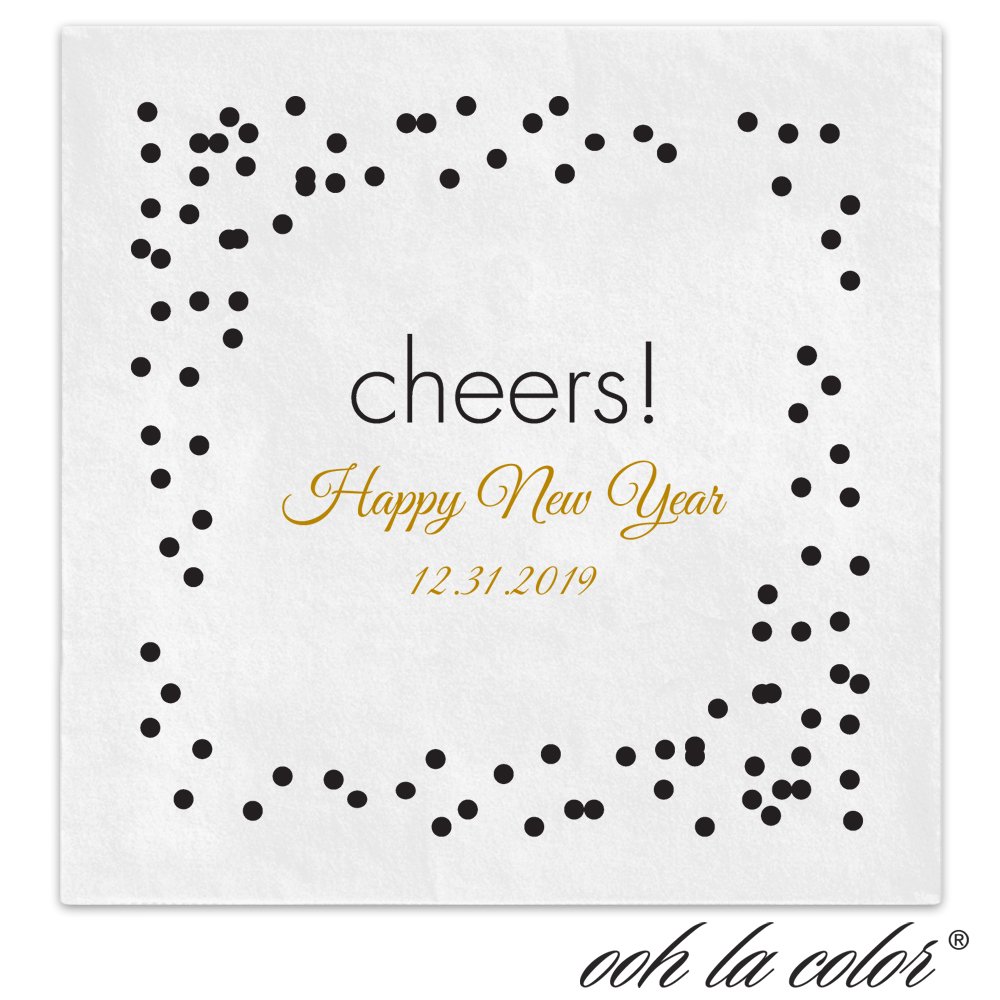 Personalized Beverage Napkins - 100 Custom Printed 3-Ply Paper Napkins for Weddings & Parties | 4.75