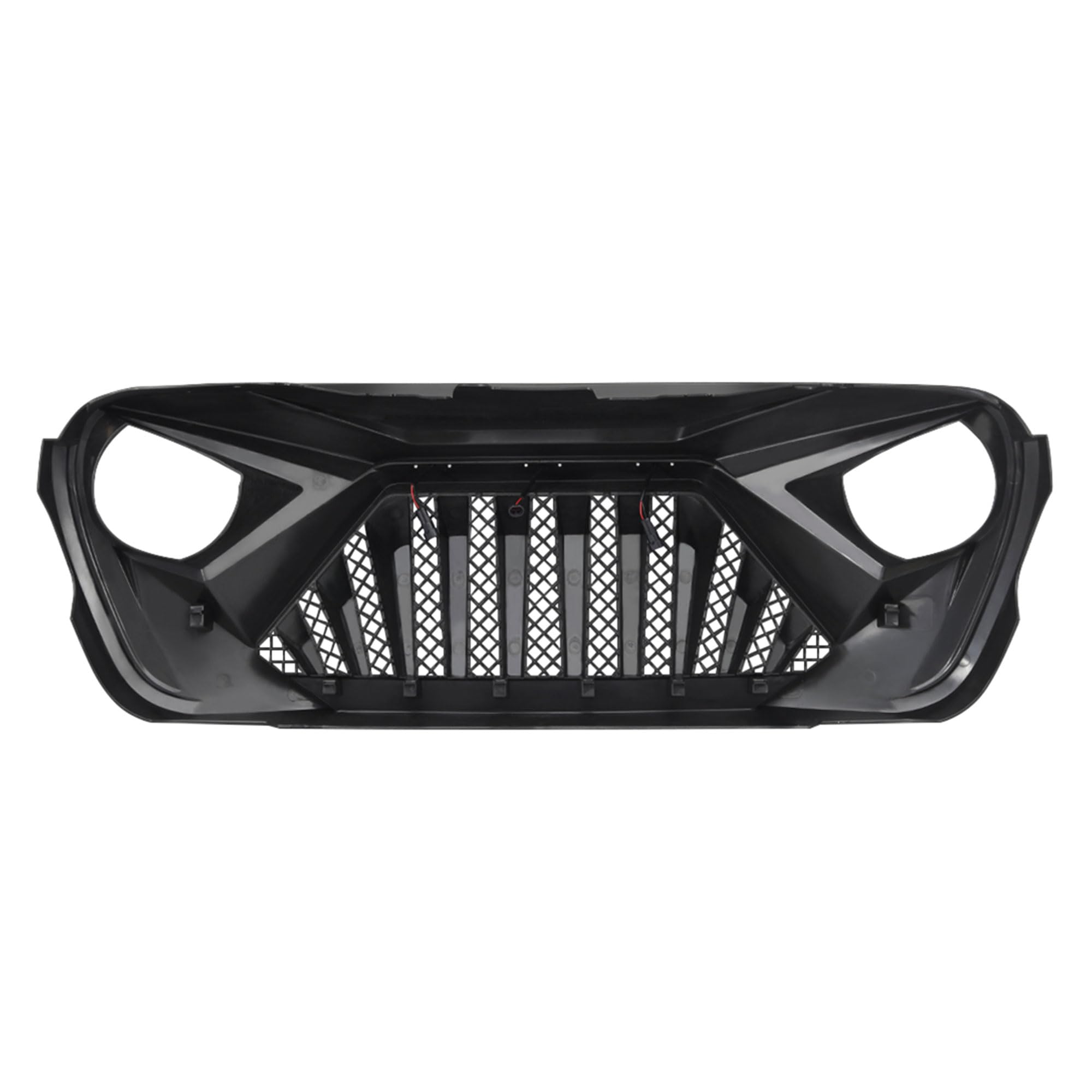 Goliath Grille with LED Amber Lights for 2018+ Jeep Wrangler JL & 2020+ Gladiator JT (Non-TrailCam) - Glossy Black | Off-Road Upgrade | Enhanced Style & Visibility for Night Adventures