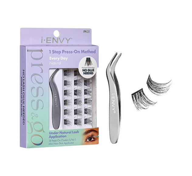 I ENVY PRESS AND GO Lash Clusters Kit - Natural & Dramatic False Eyelashes for Every Occasion (Select Style) | Perfect for Weddings, Parties & Everyday Glam