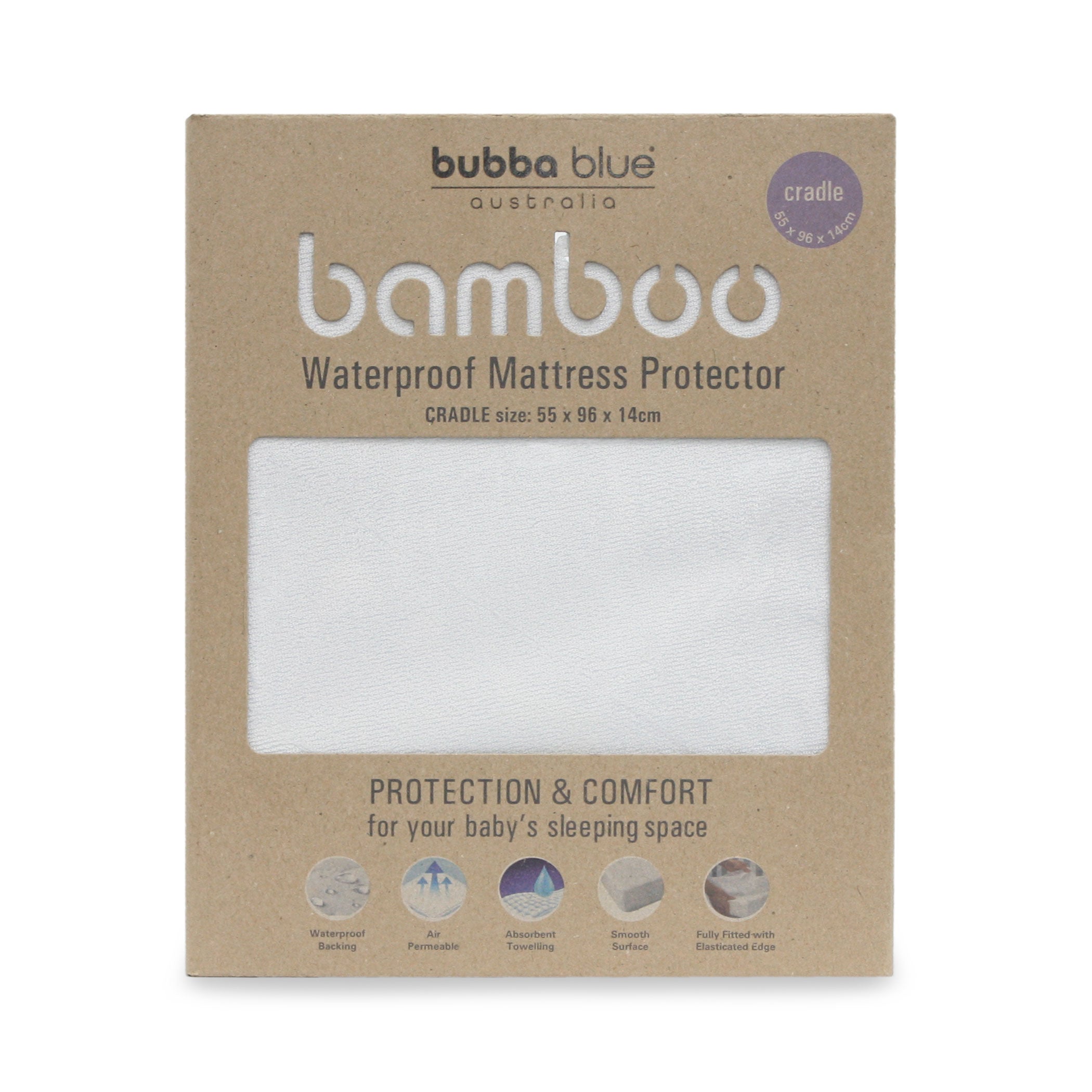 Bamboo White Cradle Waterproof Mattress Protector - Soft Breathable Baby Crib Mattress Cover for Newborn & Toddler - Perfect for Nursery, Daycare & Travel Use