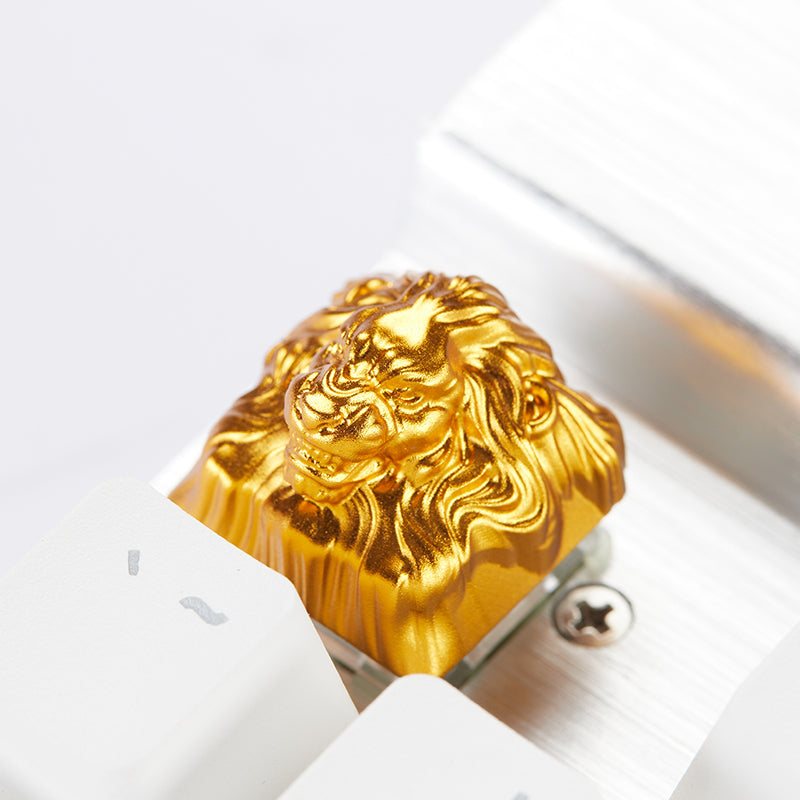 Premium Gold Lion Aluminum Alloy Keycaps - Custom Translucent Metal Keycaps for Mechanical Keyboards - Perfect for Gaming, Typing & Custom PC Builds