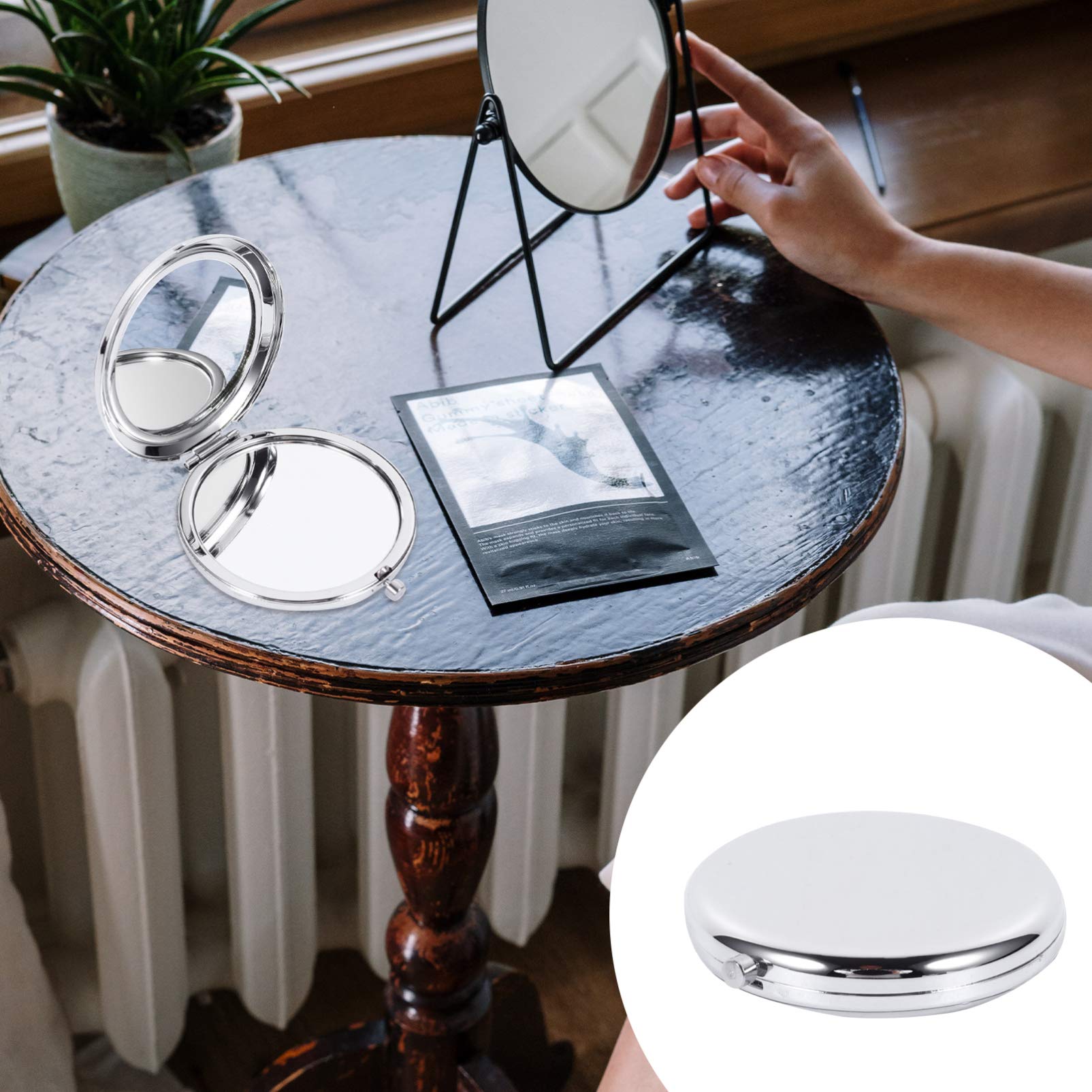 Double-Sided Folding Mirror - Compact Travel Makeup Mirror for Purse & Handbag