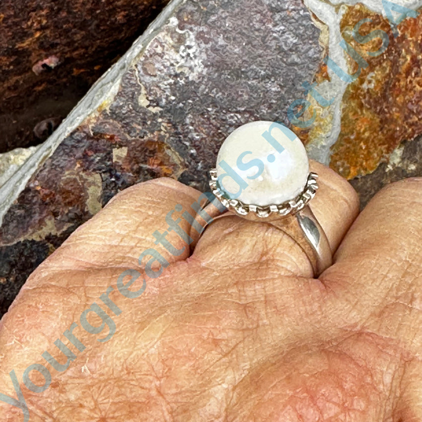 Elegant Sterling Silver Pearl Ring - Size 10 | Perfect for Weddings, Anniversaries & Special Occasions