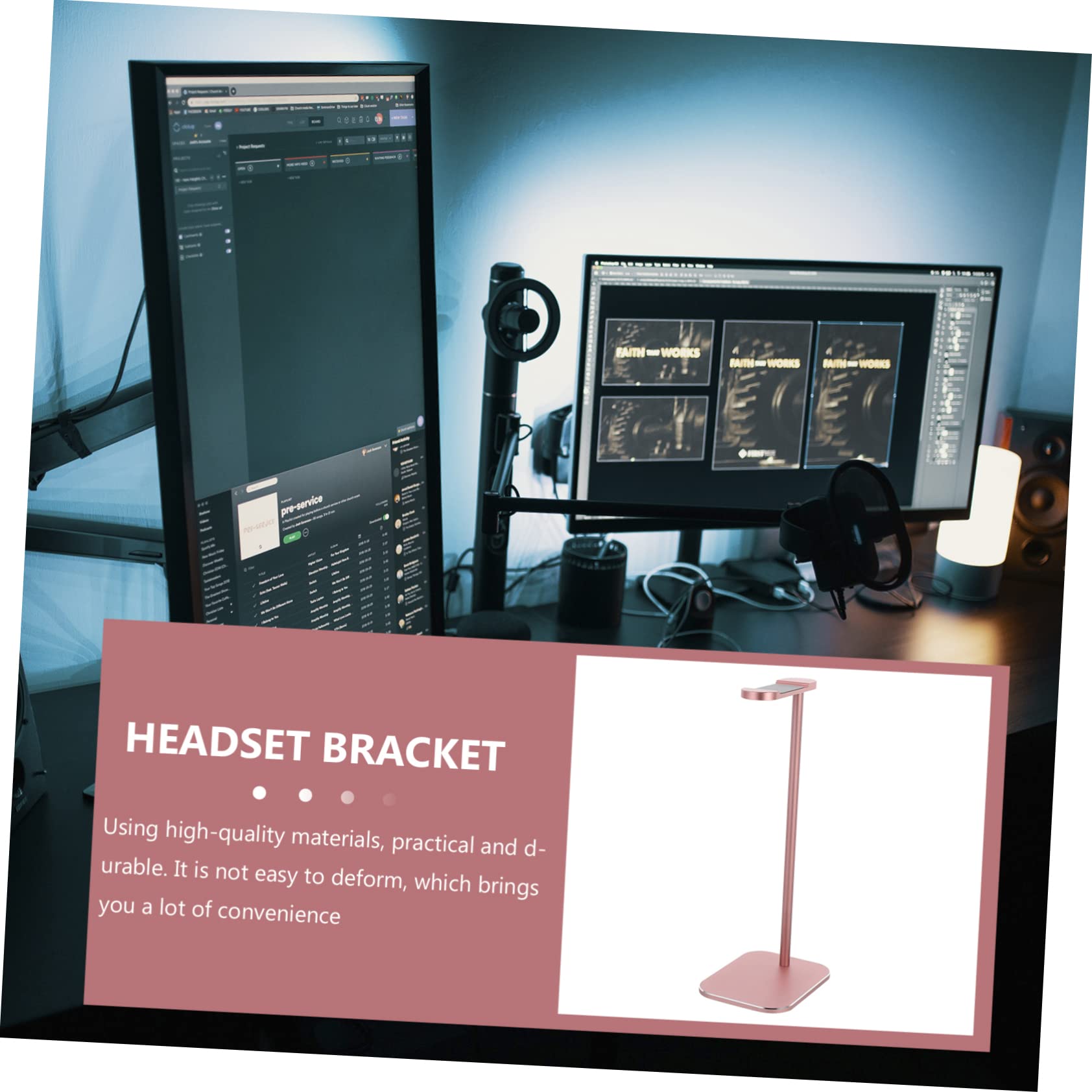 Angoily 2 Pack Aluminum Alloy Headphone Stand - Premium Desktop Headset Holder with Non-Slip Base for Gaming, Office & Home Organization (Z9 Shelf)