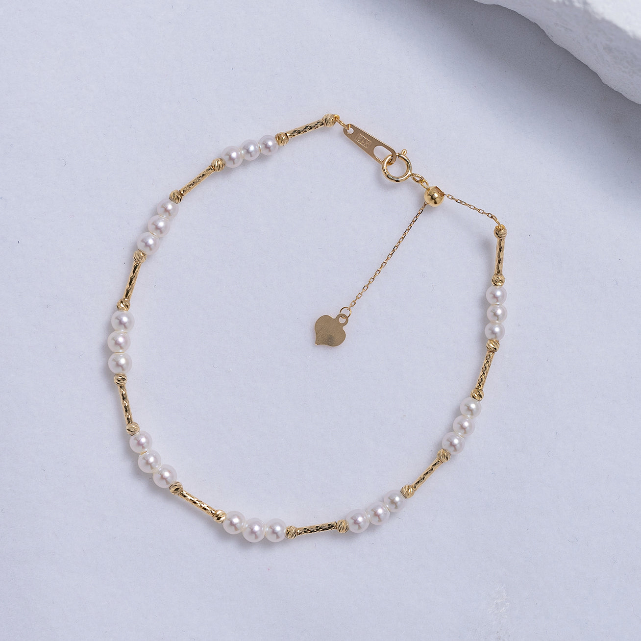 18K Solid Gold Freshwater Pearl Bracelet for Women - Elegant Pearl Jewelry Gift for Birthday, Anniversary & Special Occasions | KB00023