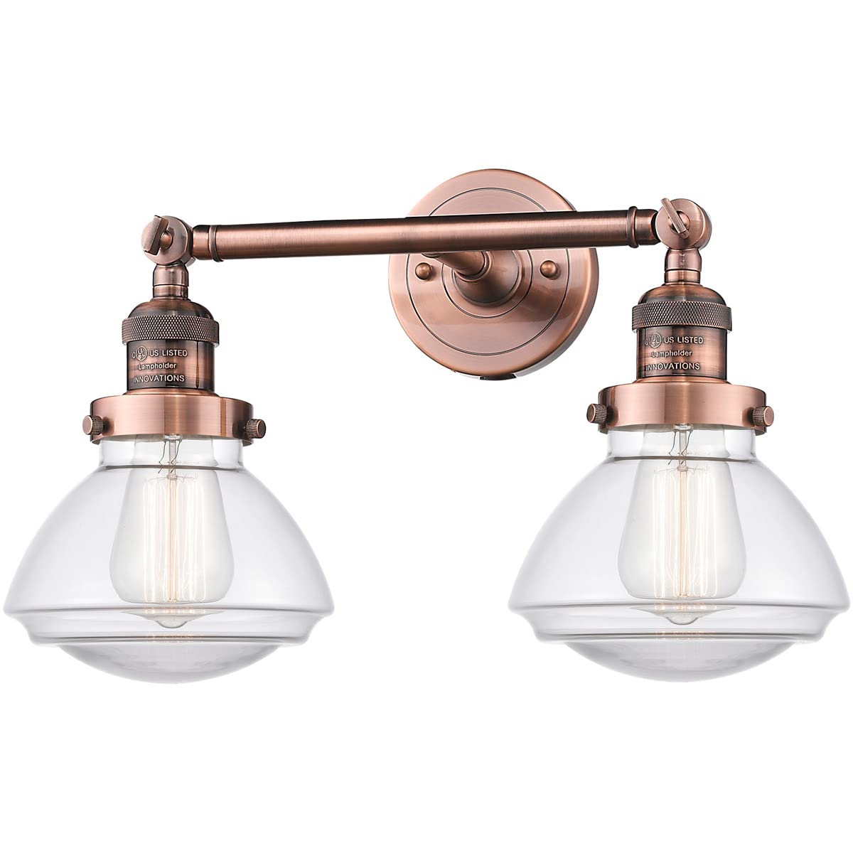 Innovations Lighting 208-AC-G322 Olean 2-Light Bathroom Vanity Light - Franklin Restoration Collection - Perfect for Bathroom Mirror Lighting and Modern Home Decor