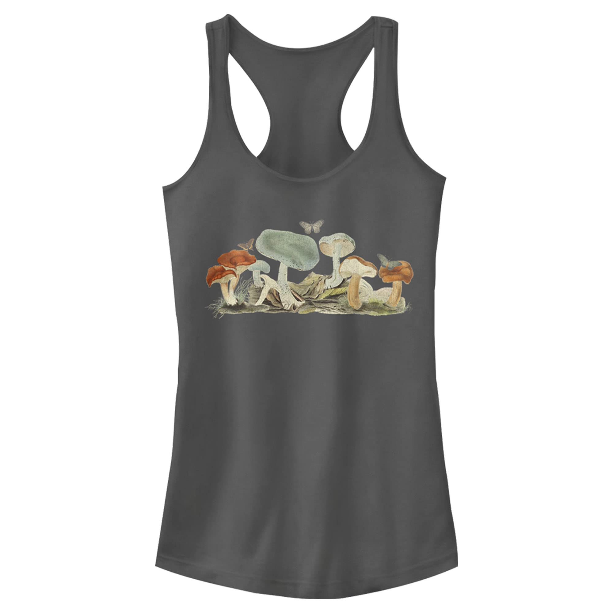 Vintage Mushroom Racerback Tank Top for Women - Casual & Festival Wear