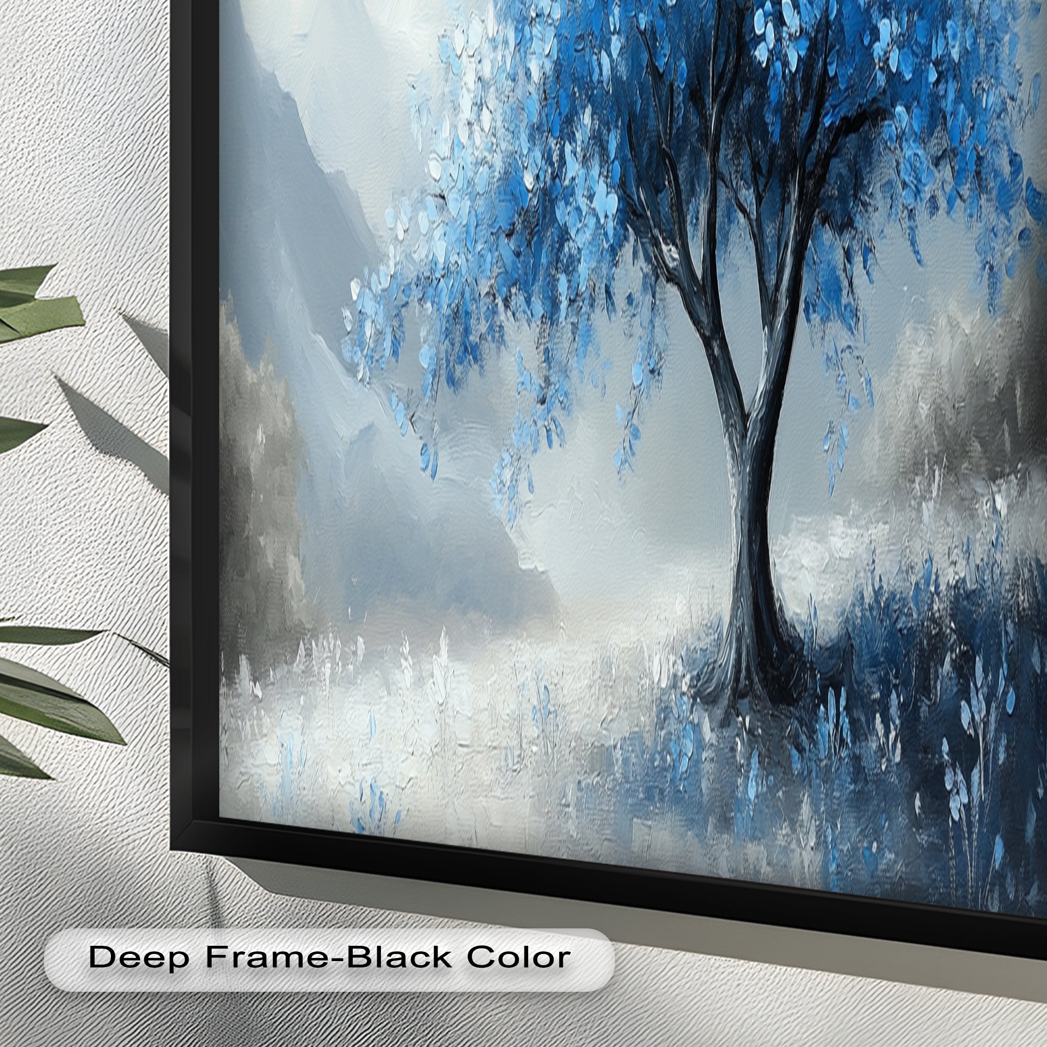 Blue Tree Landscape Oil Painting - Handmade Canvas Art for Home & Office Decor, Living Room Wall Art, Gift Idea