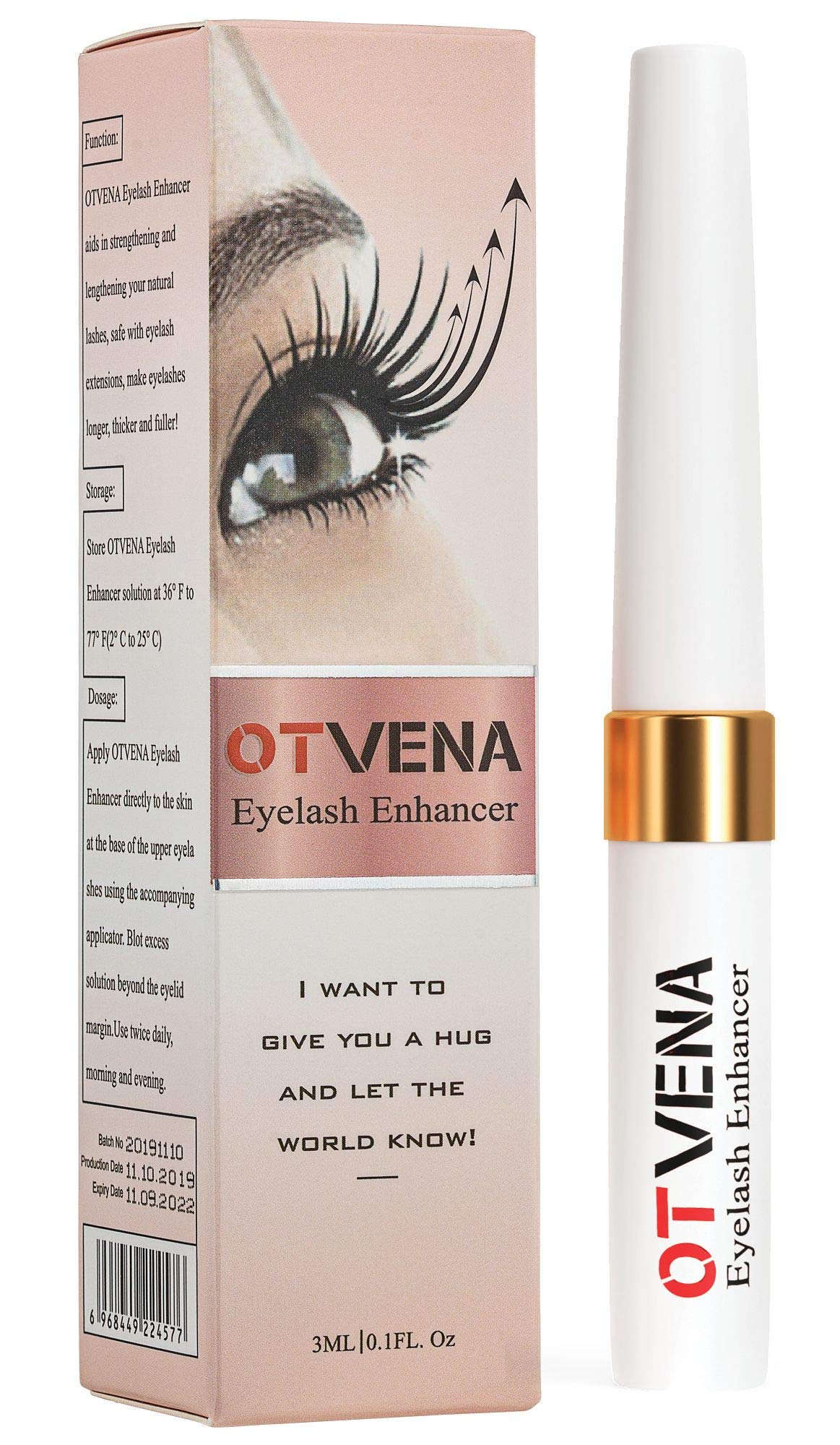 Eyelash & Eyebrow Growth Serum (3mL) - Clinically Tested Waterproof Formula for Longer, Thicker Lashes & Brows - Natural Herbal Ingredients, No Irritation - Perfect for Nighttime Beauty Routine & Daily Lash Care