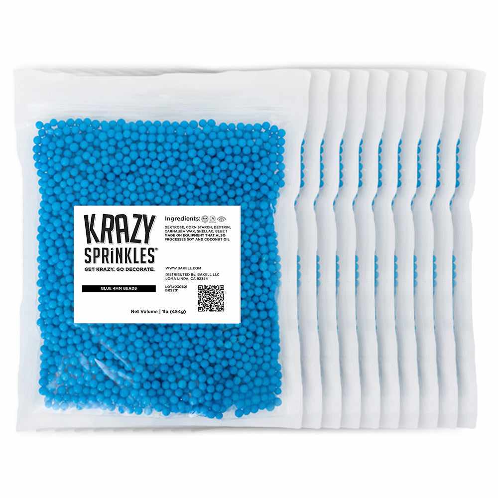 Blue 4mm Beads Sprinkles for Jewelry Making, Cake Decorating & DIY Crafts - Bulk Beading Supplies