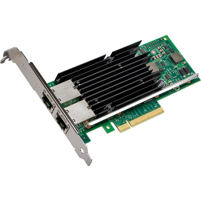 2X RJ45 10Gbps PCIe X8 Network Card - 13.4W Low Profile with Full Height/LP Bracket - Dual Port Ethernet Adapter for High-Speed Data Transfer - Ideal for Gaming, Server, and Workstation Use