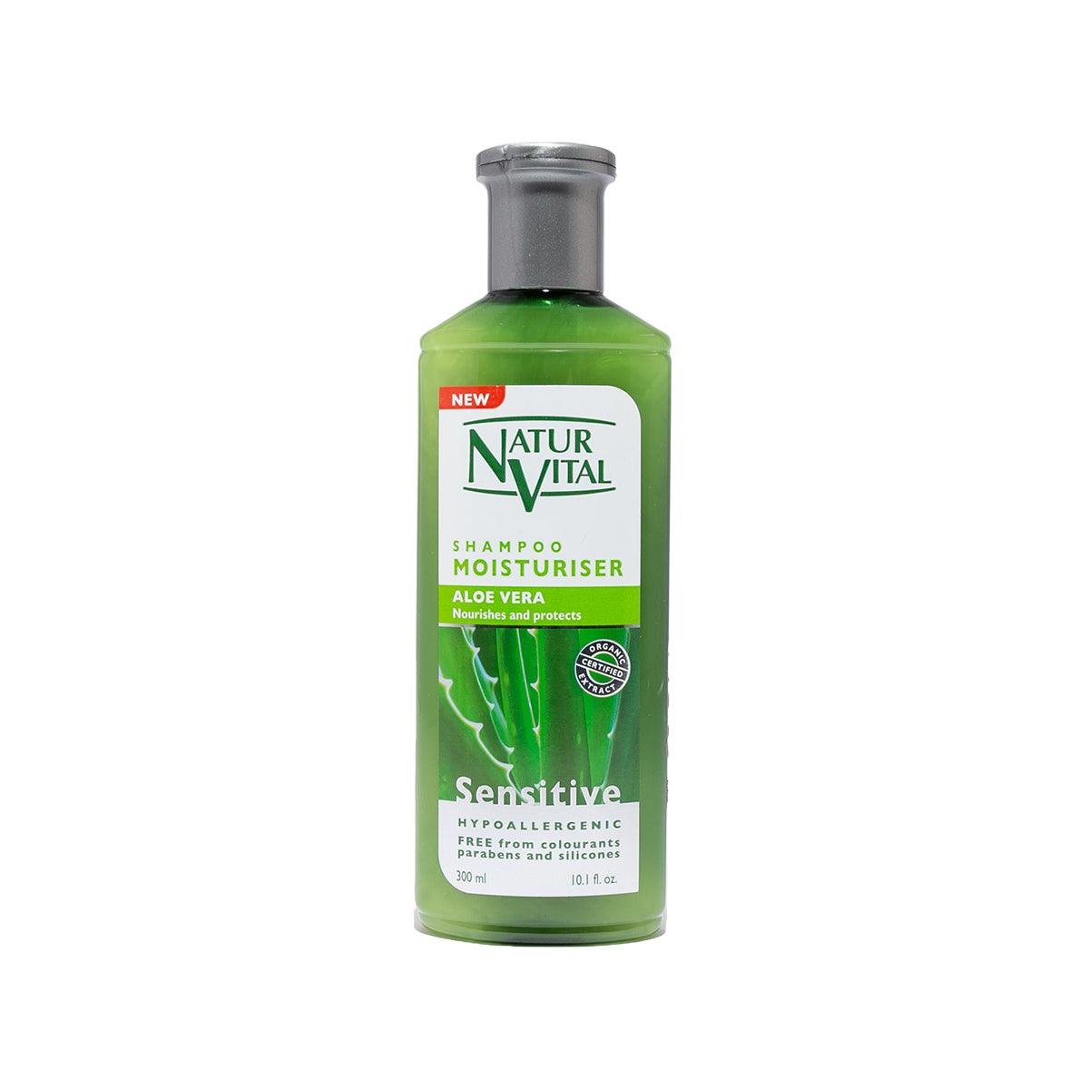 NATUR VITAL Aloe Vera Moisturizing Shampoo for Dry & Damaged Hair - Hydrating & Nourishing Hair Care with Natural Ingredients - Perfect for Daily Use at Home or Salon