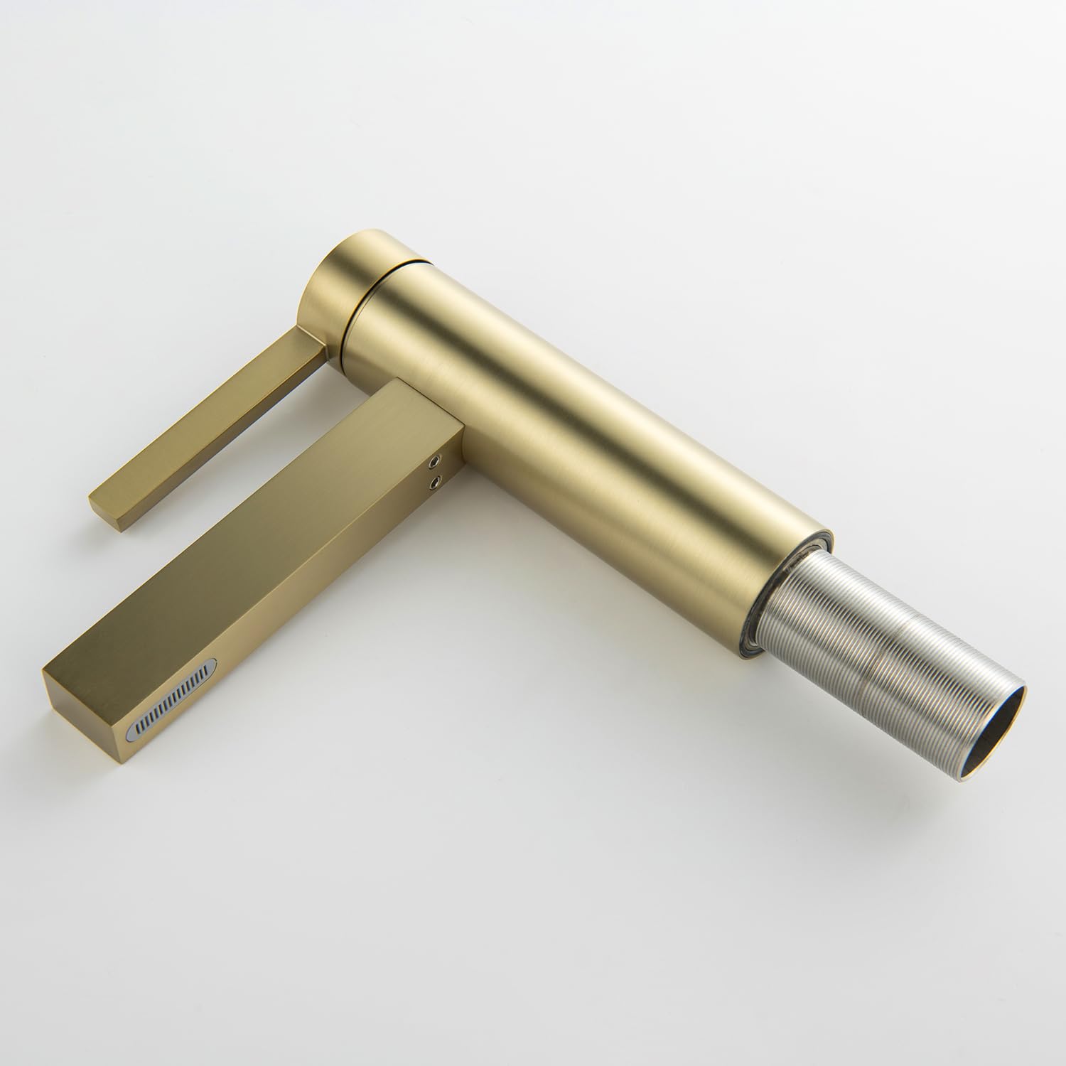 Single Handle Bathroom Sink Faucet with Drain Assembly - Brushed Gold Finish for 1-3 Hole 4 Inch Sinks | Perfect for Modern Vanities, Guest Bathrooms & Powder Rooms