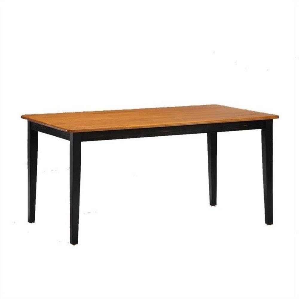 Boraam Shaker Dining Table - Solid Oak Wood with Black Finish - Perfect for Kitchen, Dining Room & Farmhouse Style Decor