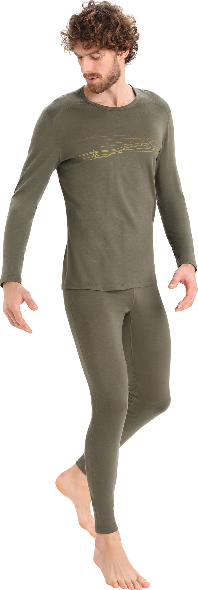 200 Oasis Men's Long Sleeve Crew Neck Baselayer Top - Moisture Wicking Thermal Underwear for Hiking, Running & Cold Weather Activities