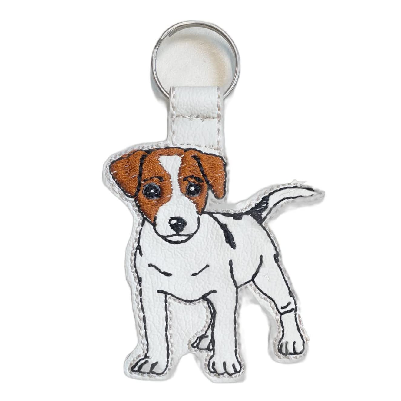 Jack Russell Terrier Keychain - White & Brown Pet ID Luggage Tag by Syntryz | Perfect for Dog Lovers, Travel Accessories & Gift Ideas