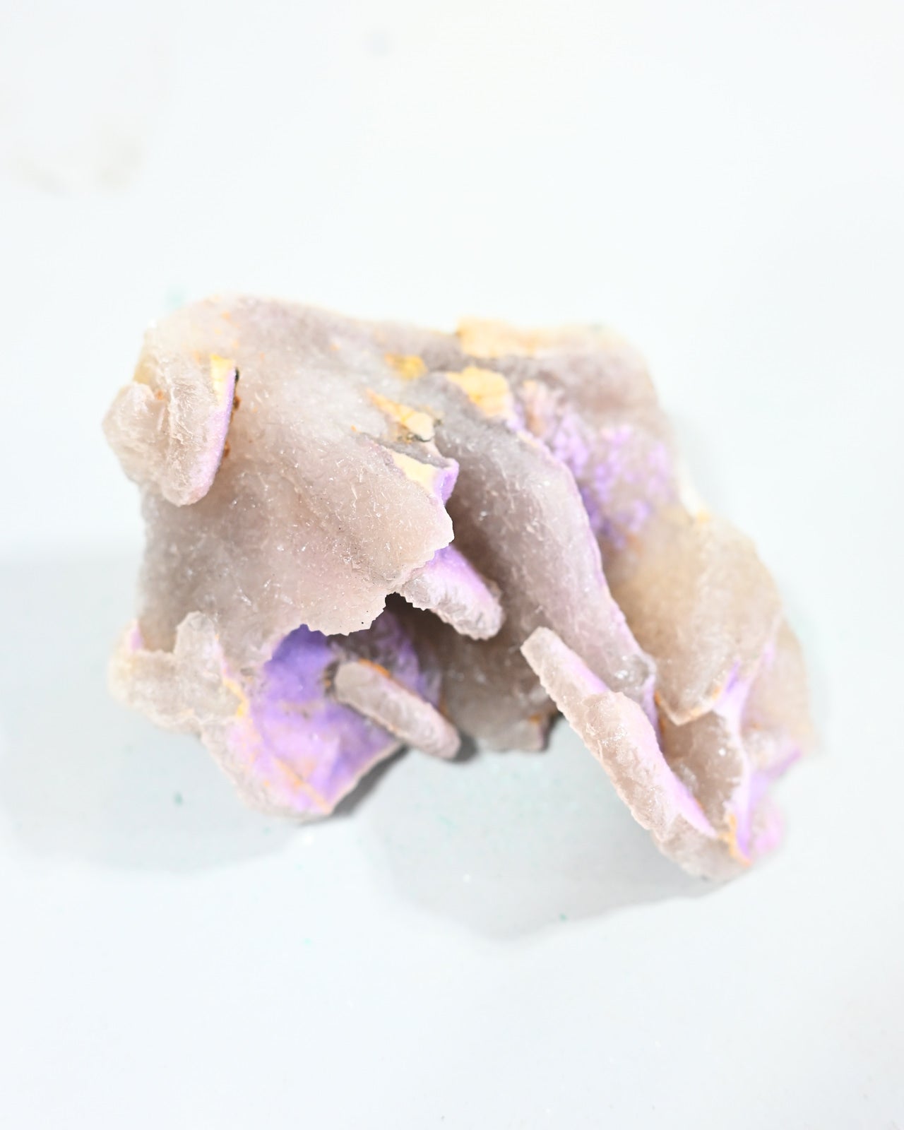 Natural Purple Fluorite with Druzy Quartz and Muscovite - Healing Crystal for Meditation, Energy Work & Home Decor