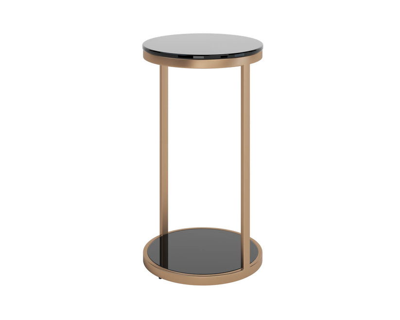 Benjamin End Table - Antique Brass Finish - Stylish Nightstand for Living Room, Bedroom, or Office Decor