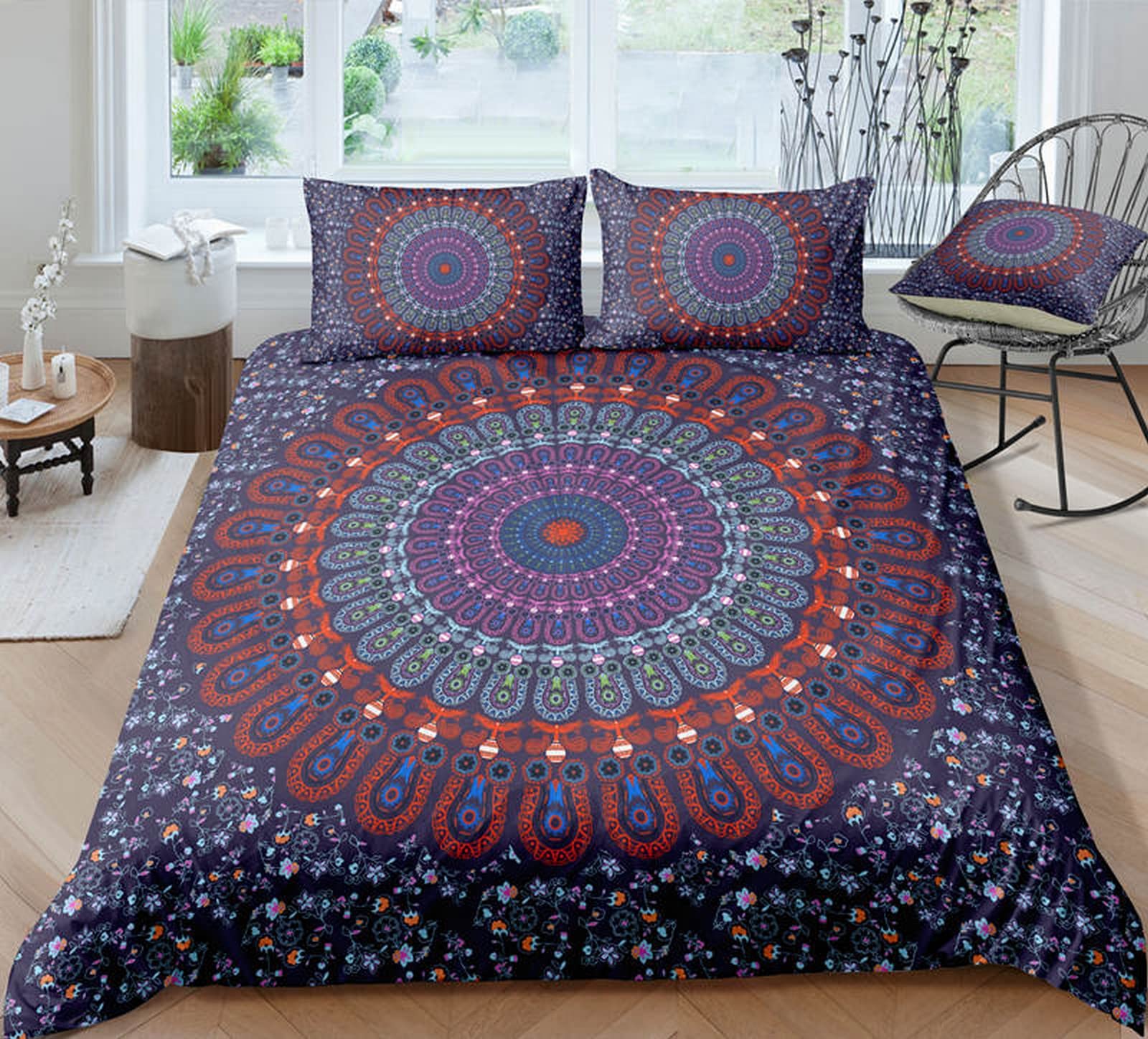 3D Printed Abstract Flower Duvet Cover Set - Twin Size 68x90 Inches, Lightweight Microfiber Bedding for Kids, Teens & Adults with 2 Pillow Shams - Breathable, Soft & Stylish - Perfect for Bedroom Decor, Guest Rooms & Cozy Sleep