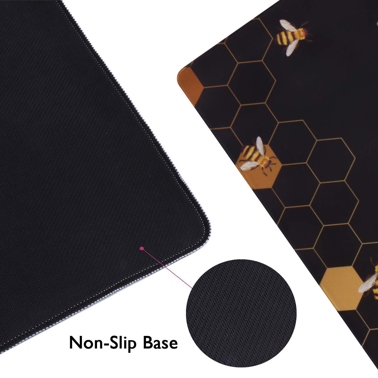 iCasso 4-Piece Desk Pad Set with Keyboard Wrist Rest, Mouse Pad & Coaster - Waterproof Non-Slip Rubber Base for Gaming, Office & Home Workspace (Perfect for PC, Laptop & Computer Setup)