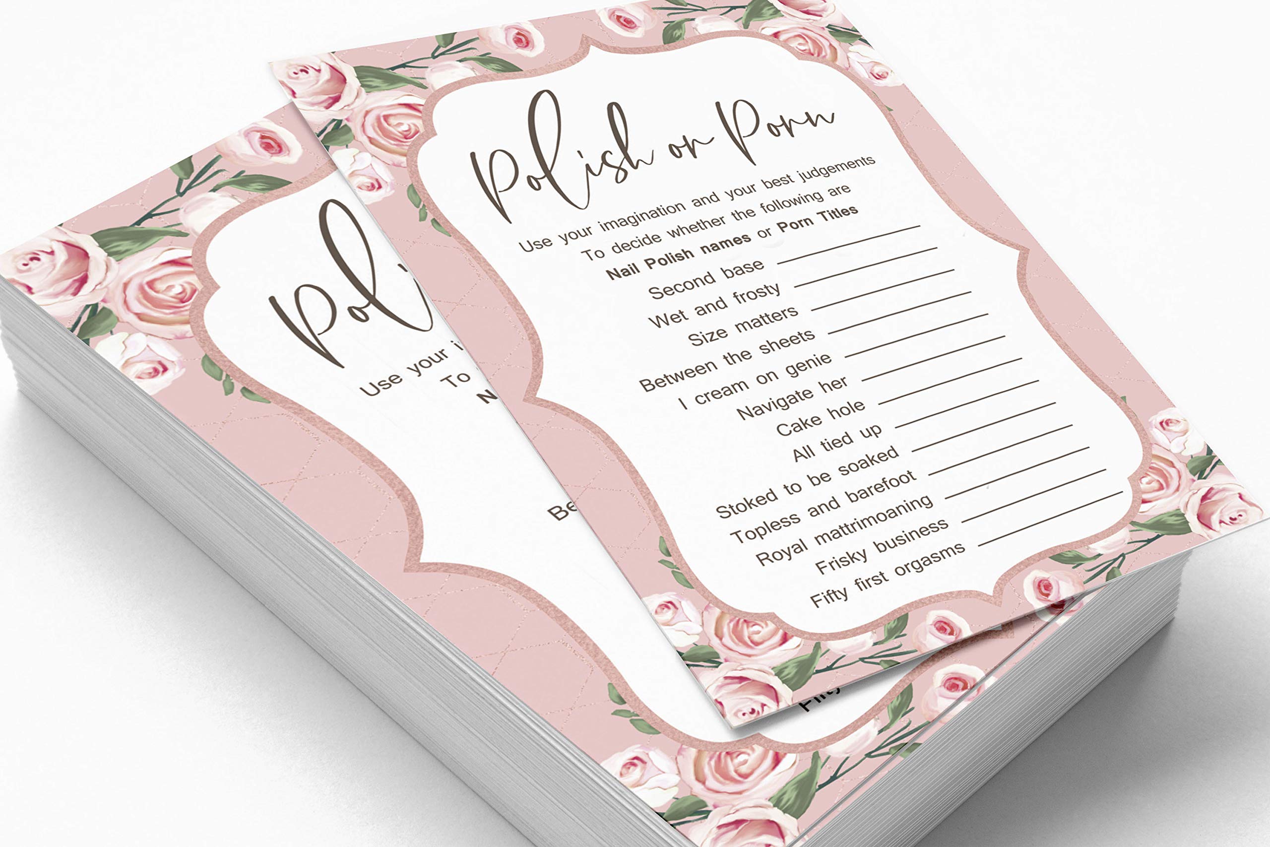 Floral Bridal Gown & Bachelorette Party Game Cards - 50-Pack Bulk Bridal Shower Activity Set for Wedding Celebrations, Girls' Night Out & Bachelorette Games