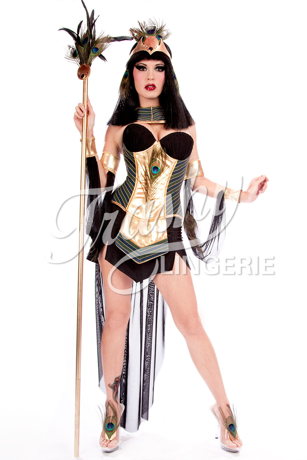 Cleopatra Style Short Skirt with Elegant Train - Perfect for Cosplay, Renaissance Fairs & Themed Parties