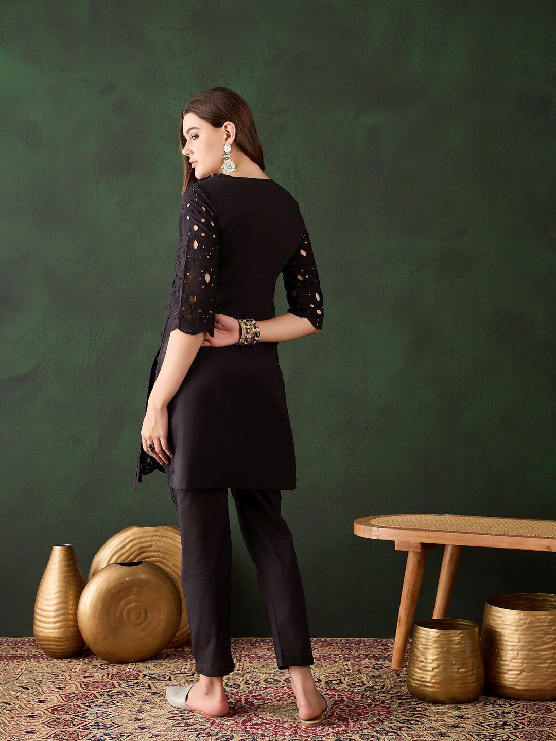 Stylish Black Ready-Made Pant Suit with Elegant Embroidery - Perfect for Weddings, Parties & Formal Events