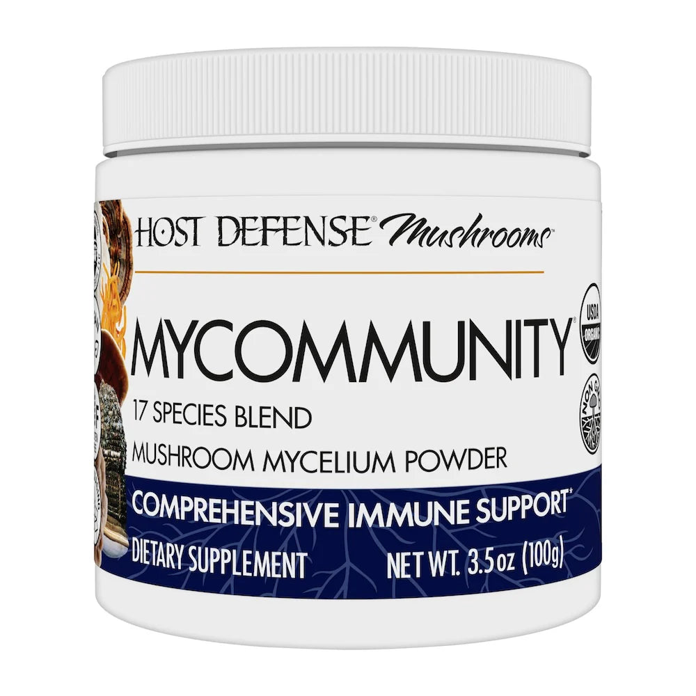 Host Defense MyCommunity® Mushroom Mycelium Powder - Organic Immune Support Supplement for Wellness & Vitality - Perfect for Daily Health Boosting, Stress Relief & Detox