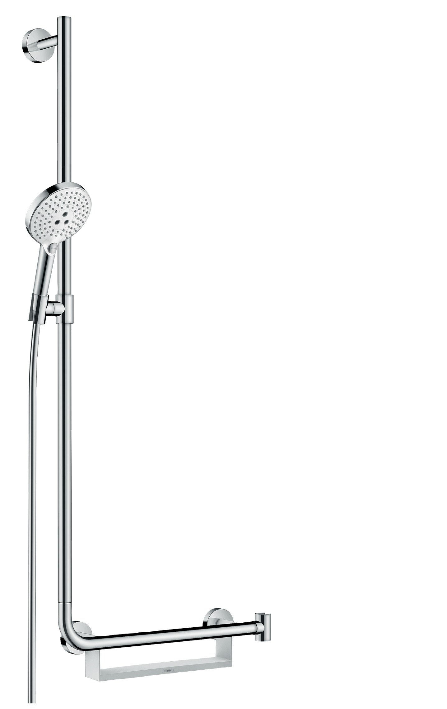 Hansgrohe Raindance Select S 3-Jet Shower Set with 110cm Rail - EcoSmart 9L/min Water Saving - Left Installation for Bathroom & Spa Experience