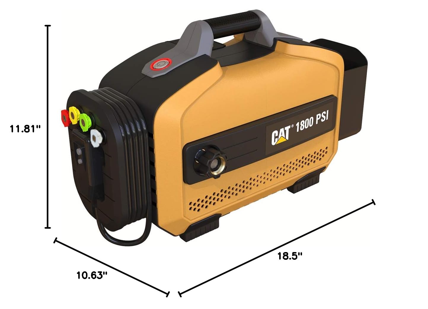 CAT Electric Pressure Washer 1800 PSI 2.0 GPM - High Pressure Hose, Quick Release Gun & Foam Cannon Included - Ideal for Cleaning Home Patio, Fence, Driveway, RV and Outdoor Surfaces - Powerful Electric Pressure Washer for Deep Cleaning
