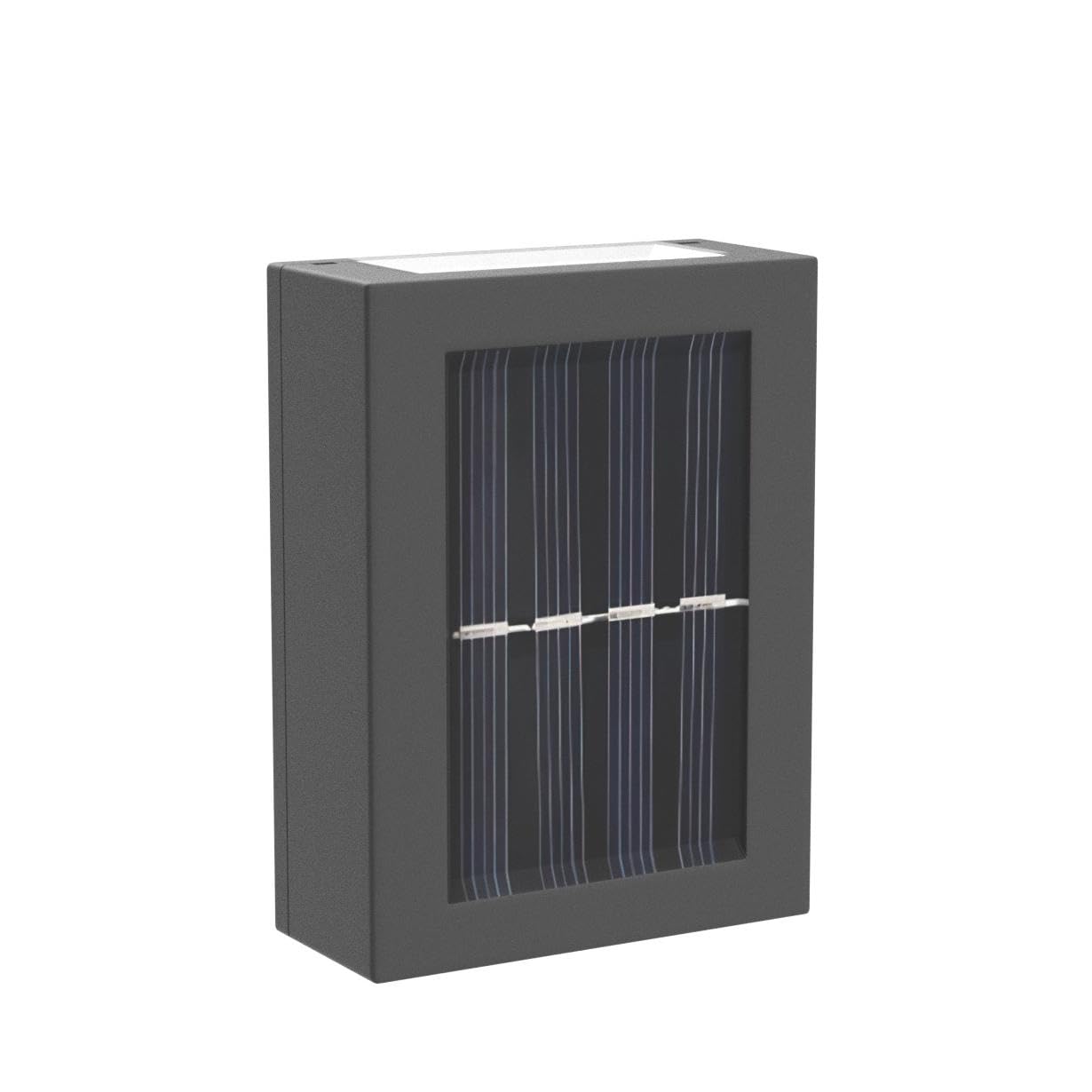 CALIDAKA 2 Pack LED Solar Wall Lights - Waterproof IP65 Outdoor Security Lighting, Up & Down Solar Fence Lights for Garden, Porch, Pathway (Warm White) | Perfect for Home Exterior, Backyard & Landscape Illumination
