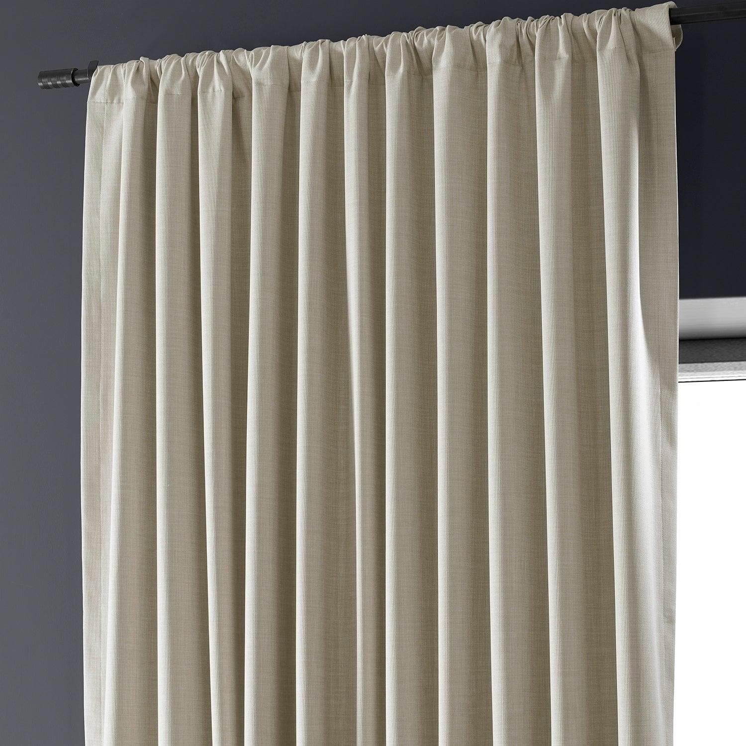 Premium Light Beige Blackout Curtains - Extra Wide Linen Hotel Drapes for Bedroom & Living Room - Noise Reducing & Thermal Insulated Window Treatments for Home Decor