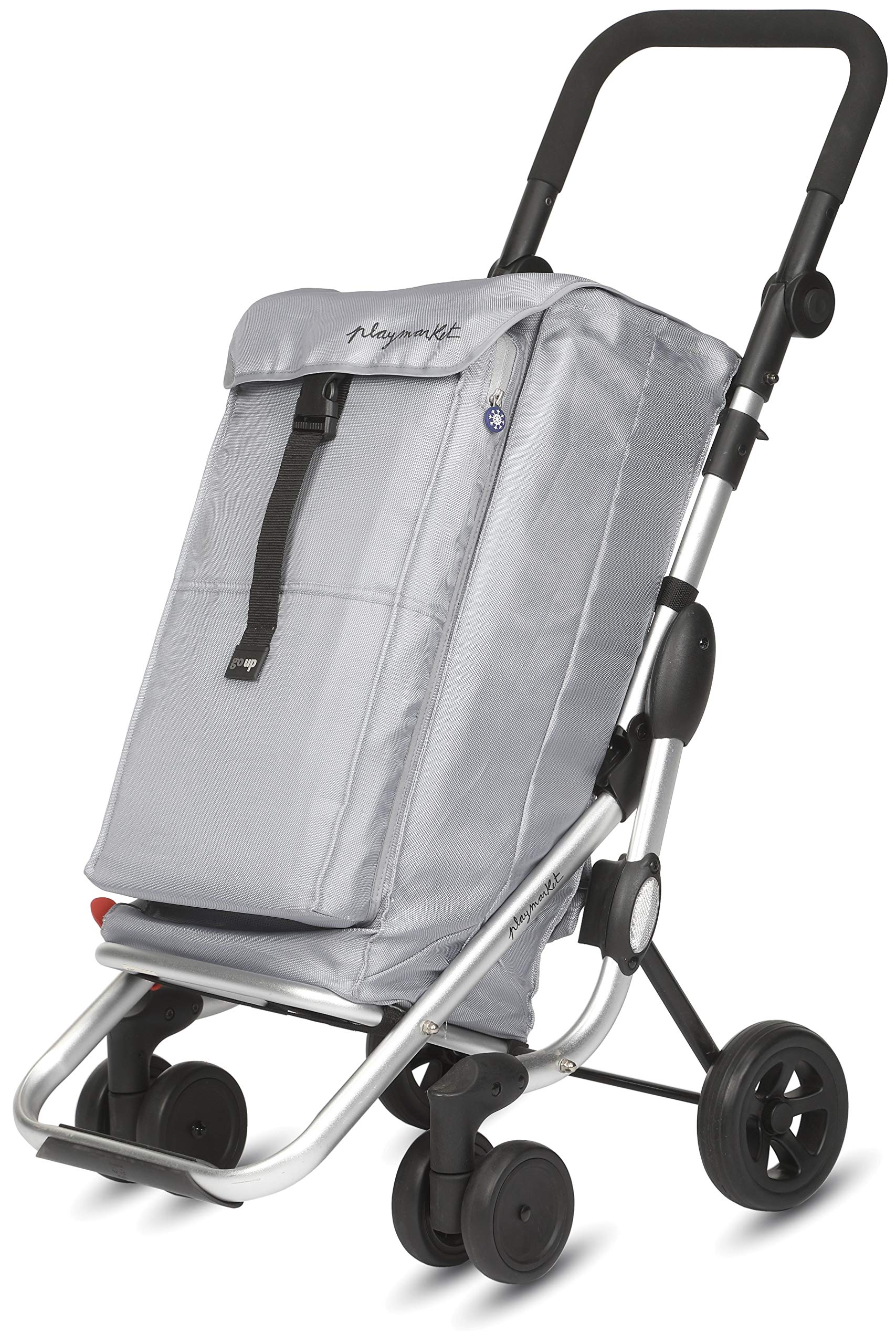 GO UP Foldable Shopping Cart with 360° Swivel Wheels, Heavy Duty Textured Handle - Perfect for Grocery Shopping, Laundry, and Outdoor Market Trips