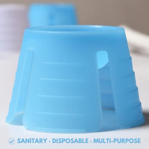 Disposable Dappen Dish 200pcs - Acrylic Mixing Cups for Nail, Tattoo & Dental - White & Light Blue