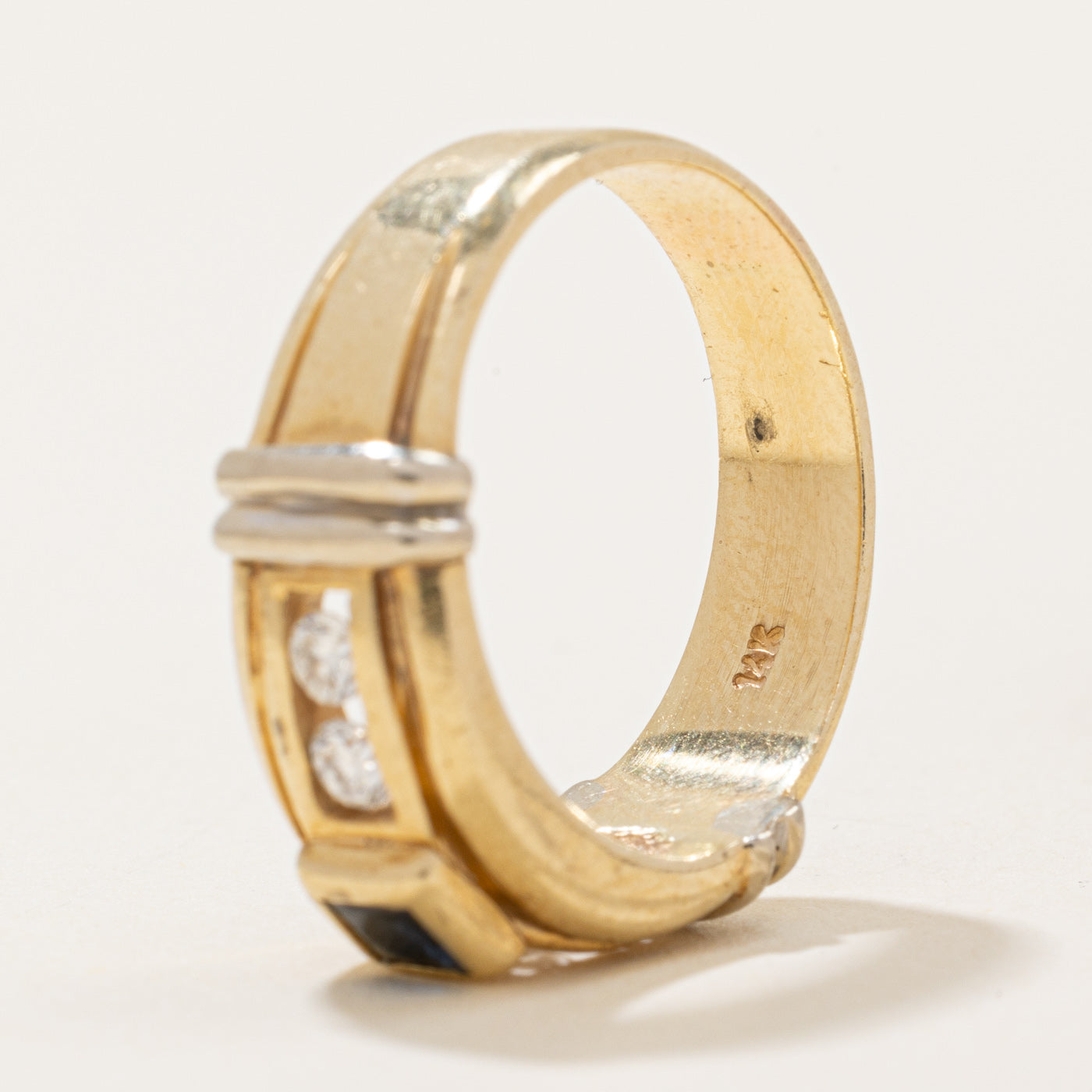 Elegant 0.20ctw Diamond & Sapphire Cocktail Ring for Women | 0.17ct Genuine Sapphire | Size 7.5 | Perfect for Evening Parties, Weddings & Special Occasions