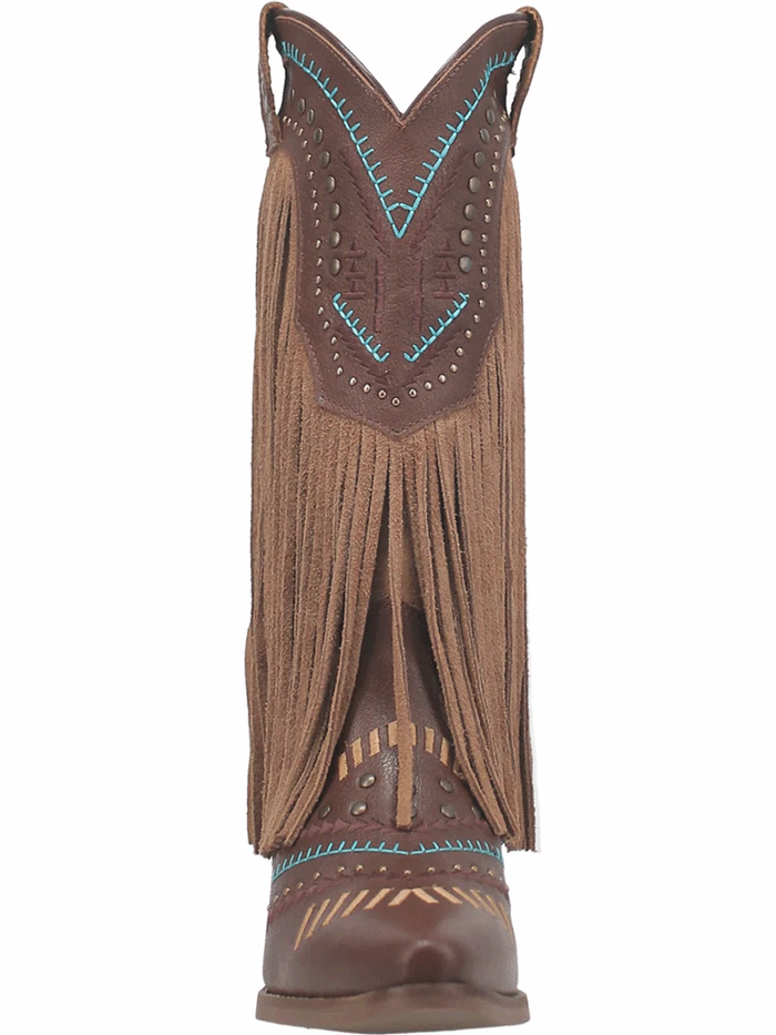 Dingo DI737 Women's Gypsy Leather Boots - Brown Cowboy Boots for Western Fashion & Country Dancing