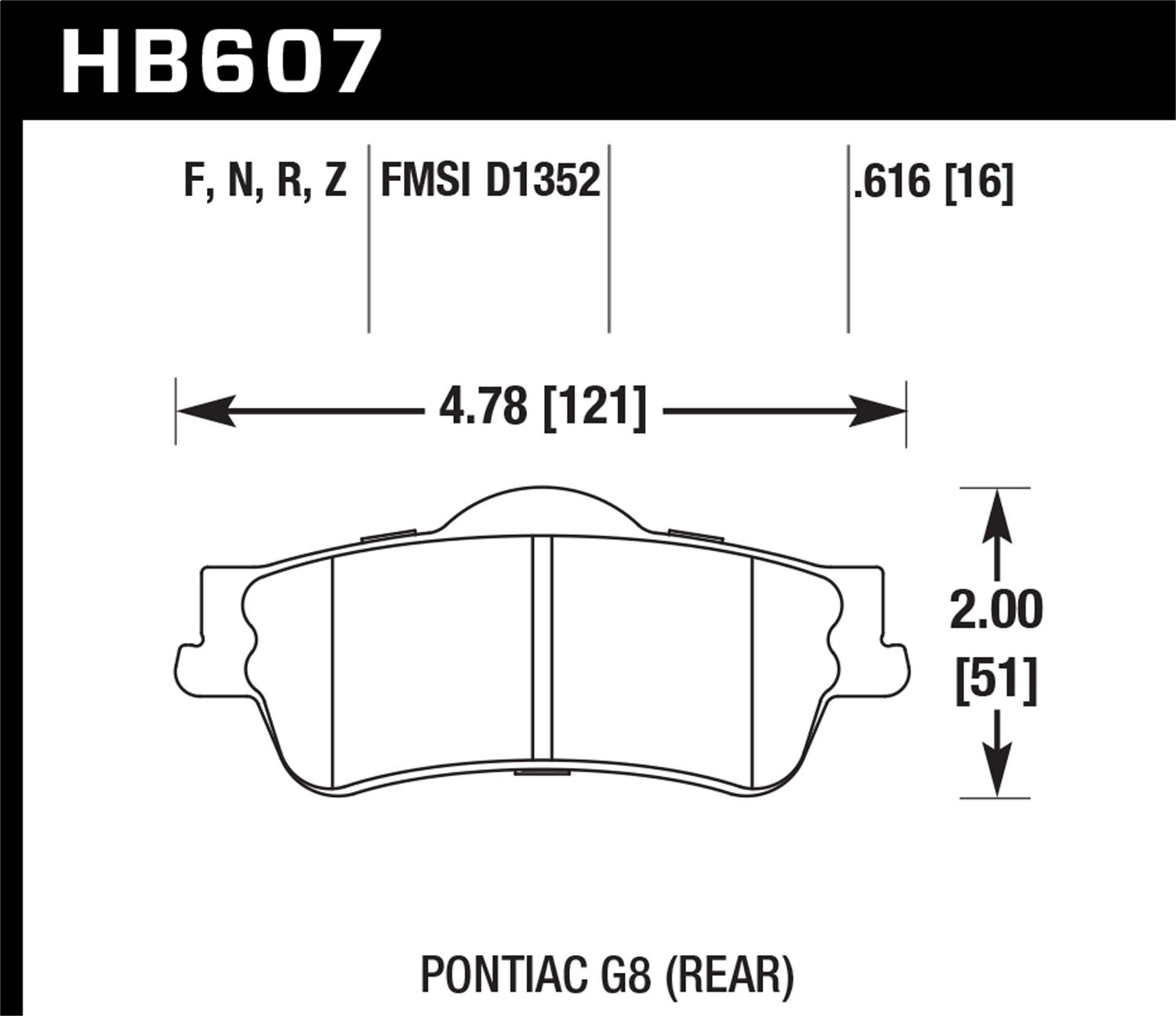 HB607F.616 HPS Performance Street Brake Pads - High Performance Ceramic Brake Pads for Daily Driving & Street Use | Fits [Vehicle Models] | Smooth Stopping Power for City & Highway Driving