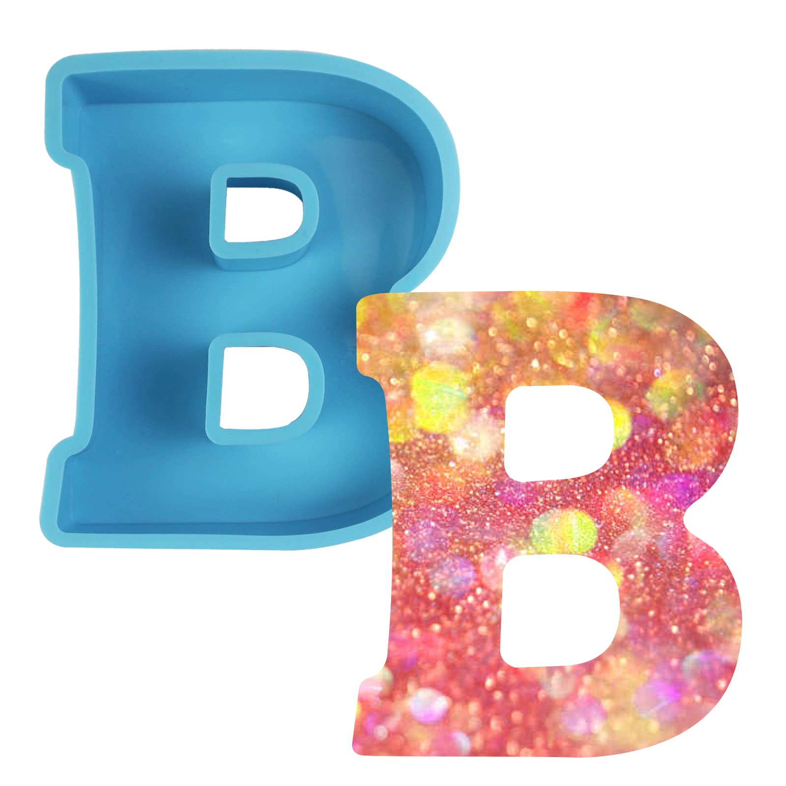 3D Alphabet Silicone Molds - Large Capital Letter & Symbol Resin Casting Molds for DIY Crafts, Home Decor, Party Supplies | Perfect for Cake Decorating, Jewelry Making, and Epoxy Resin Art Projects (Letter B)