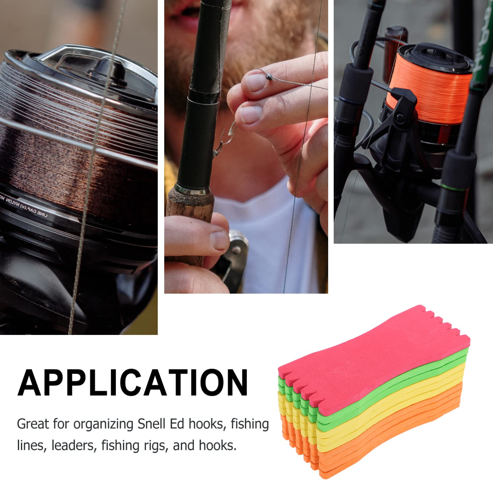 **Gatuida 10-Piece Foam Fishing Line Spool Board – Fishing Leader Wire Wrapped Holder & Hook Organizer – Ideal for Freshwater, Saltwater, and Ice Fishing**