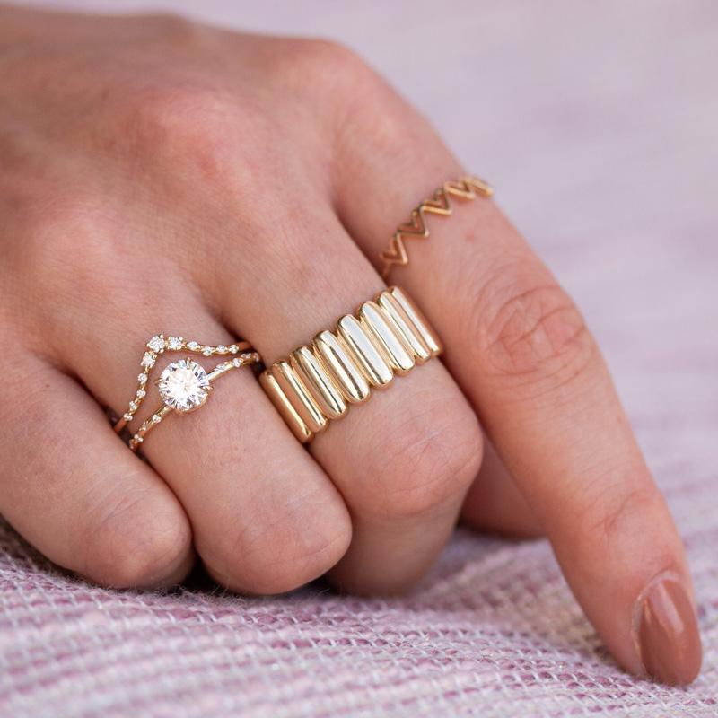 Elegant Pedestal Ring - Sterling Silver or Gold Plated Wedding Band for Women - Perfect for Engagement, Anniversary & Everyday Wear
