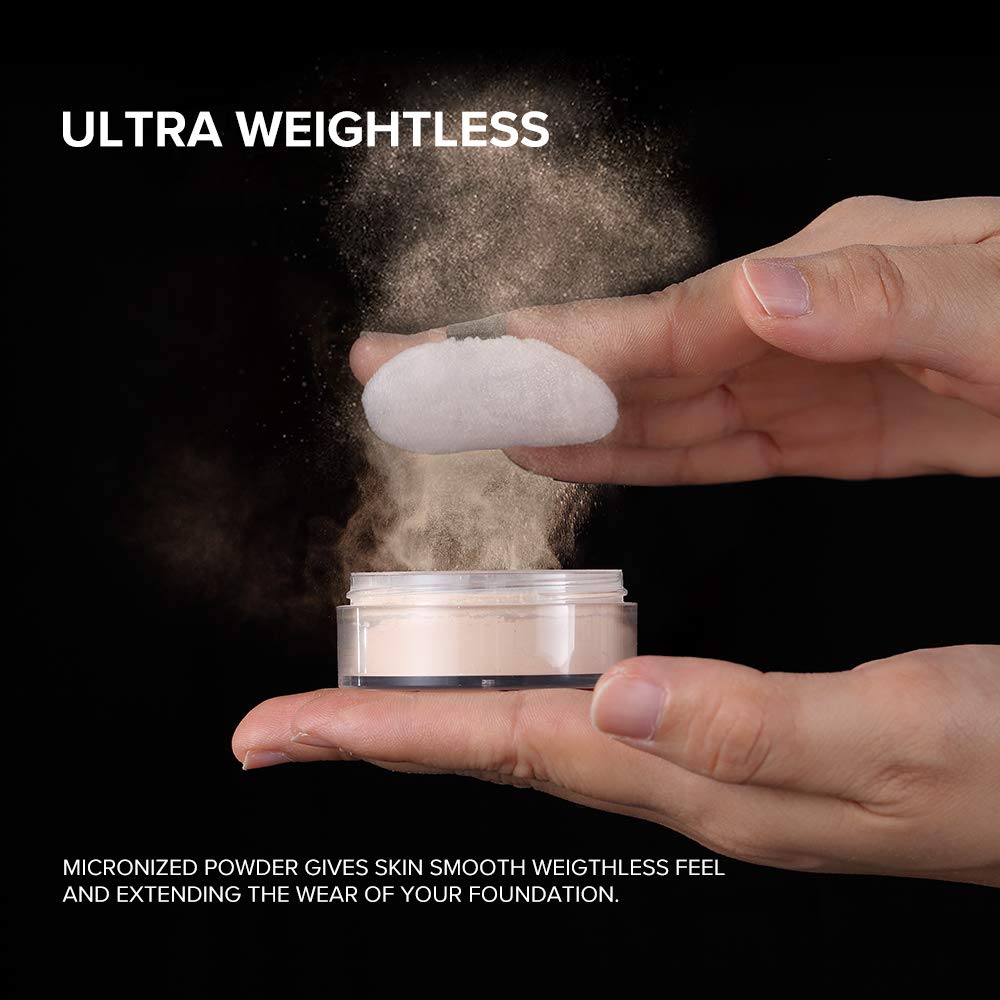 Oil Control Loose Powder Setting Makeup Kit - Waterproof, Poreless, Long Lasting Soft-Matte Face Powder (2 Colors, 2pcs*0.32Oz) for Flawless All-Day Makeup | Perfect for Oily Skin & Hot Weather