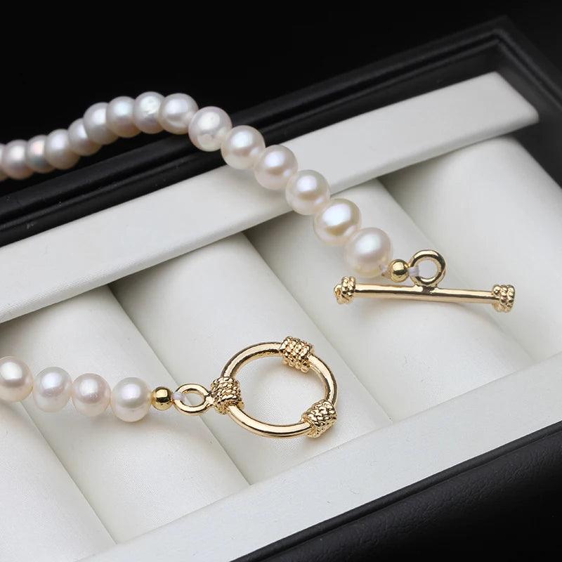Elegant White Freshwater Pearl Necklace for Women - Wedding, Bridal, Anniversary Gift - Sweater Chain Style Jewelry - Perfect for Bridal Party, Date Night & Special Occasions