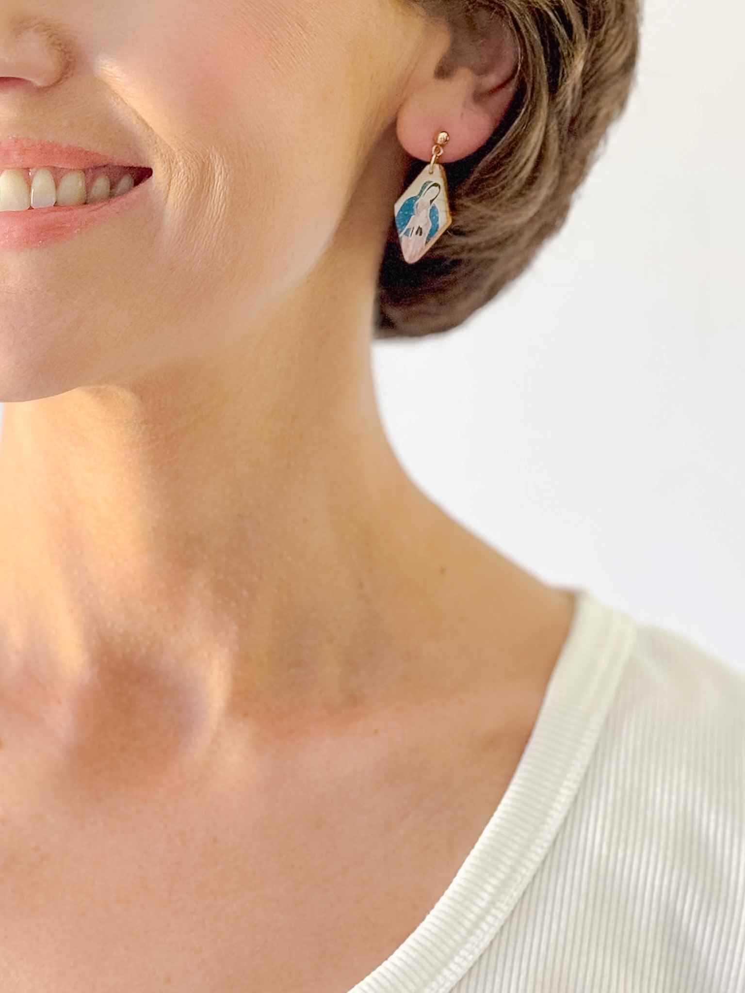 Handmade Our Lady of Guadalupe Earrings - Religious Jewelry for Women - Perfect for Church, Prayer & Special Occasions