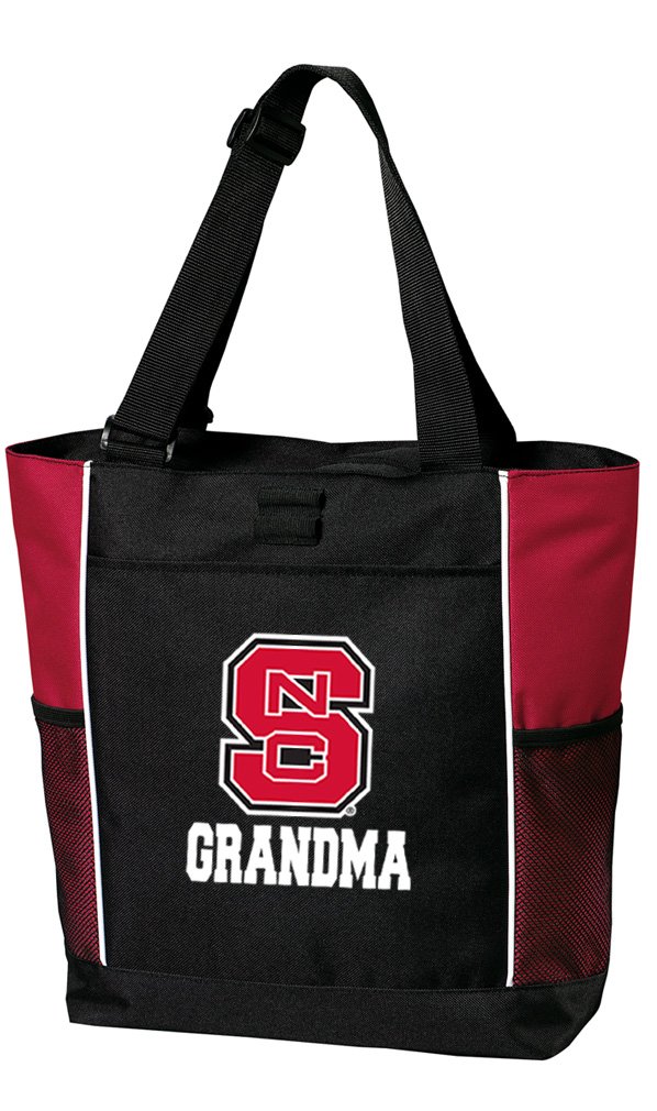 NC State Grandma Tote Bags - Red NC State University Themed Tote for Grandmothers - Perfect for Beach, Travel, Shopping & Campus Events